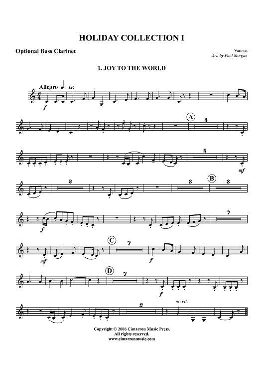 Holiday Collection I - Bass Clarinet (Optional)