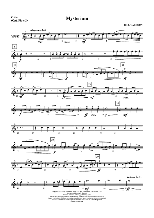 Mysterium - Oboe (Opt. Flute 2)