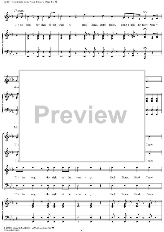 Hard Times, Come Again No More