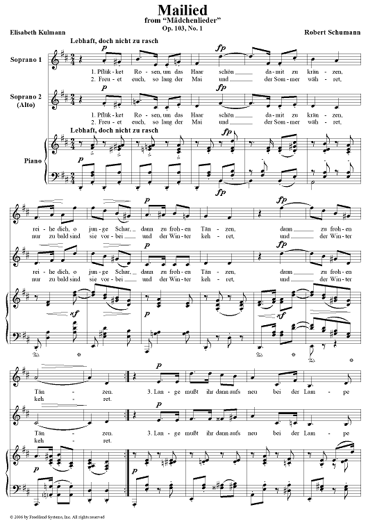 Mailied, Op. 103, No. 1