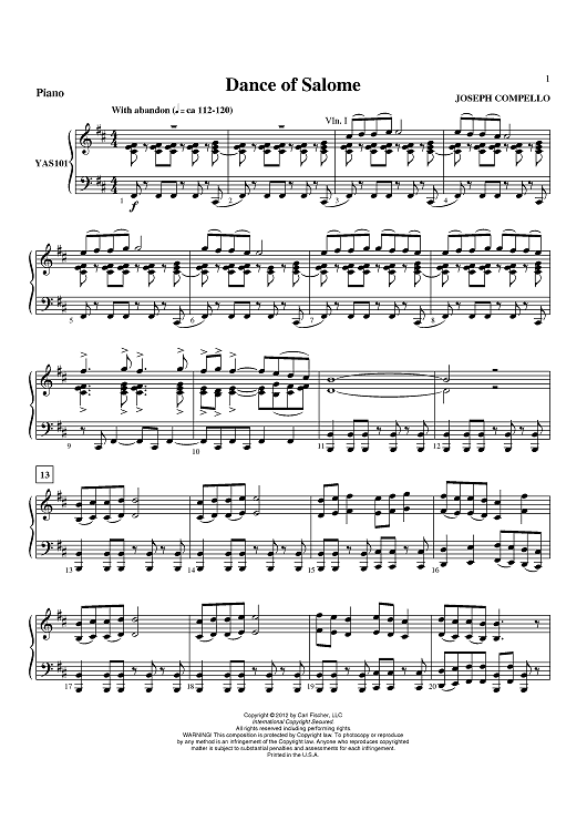 Dance of Salome - Piano