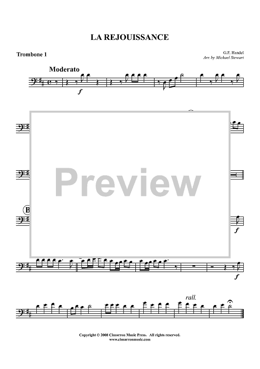 La Rejouissance - Trombone 1