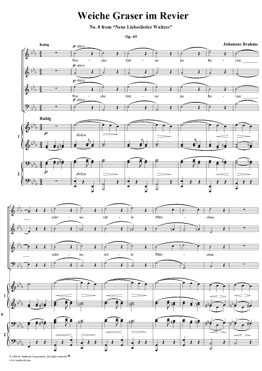 Weiche Gräser im Revier - No. 8 from "Neue Liebeslieder Waltzes" Op. 65