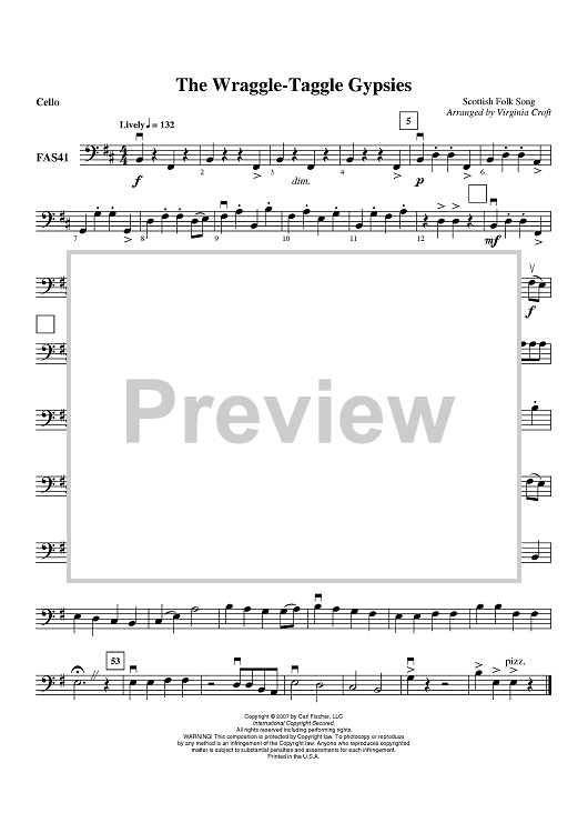 Wraggle-Taggle Gypsies, The - Cello