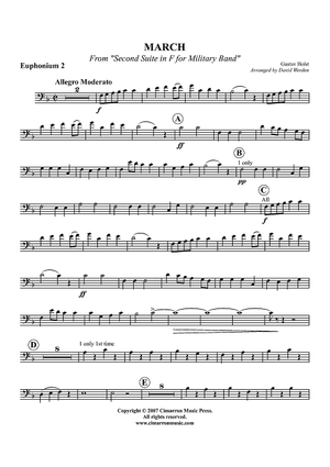 March from "Second Suite in F for Military Band" - Euphonium 2 BC/TC