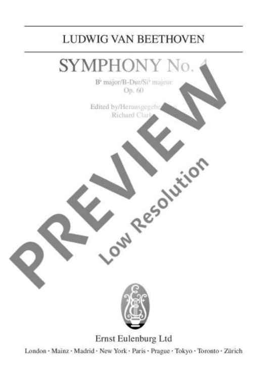 Symphony No. 4 Bb major in B flat major - Full Score