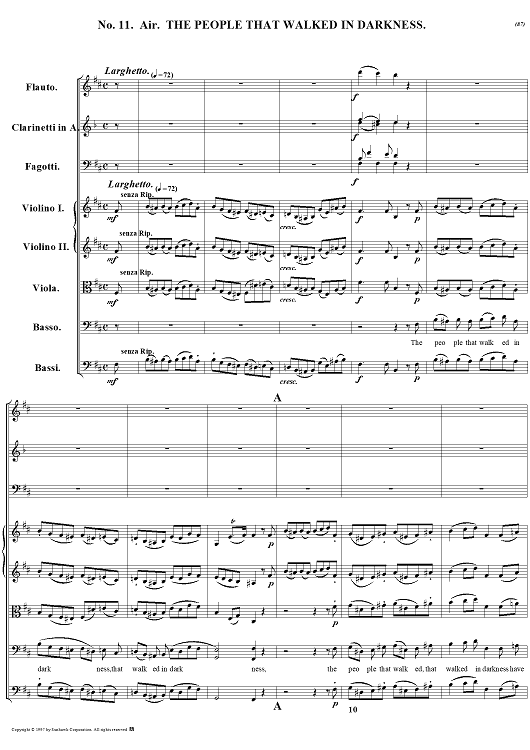 Messiah, no. 11: The people that walked in darkness - Full Score