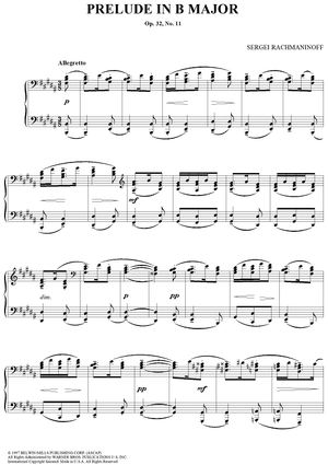 Prelude, Op. 32, No. 11 in B major