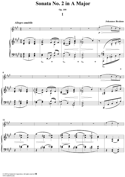 Violin Sonata No. 2, Movement 1 - Piano Score