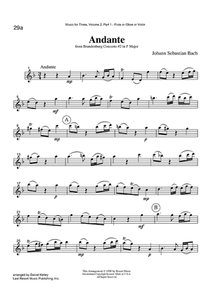Andante - from Brandenburg Concerto #2 in F Major - Part 1 Flute, Oboe or Violin