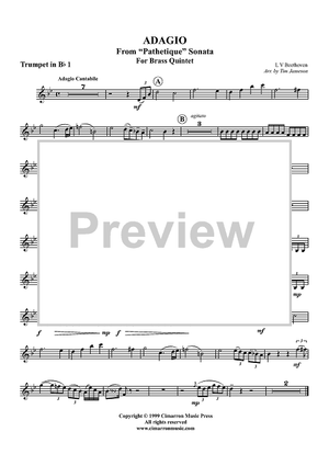 Adagio from "Pathetique" Sonata - Trumpet 1 in B-flat