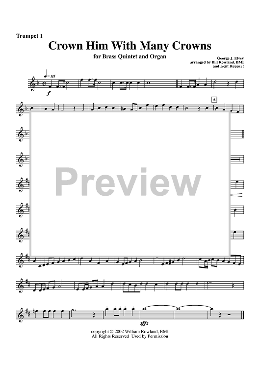 Crown Him With Many Crowns - Trumpet 1