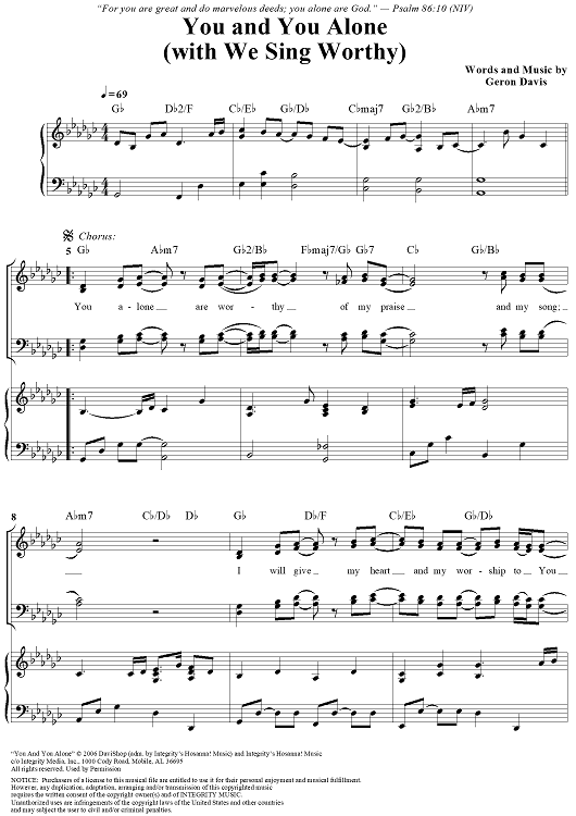 You and You Alone (with We Sing Worthy)