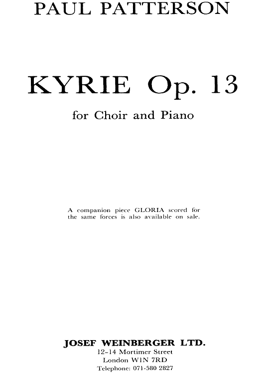 Kyrie Op.13 - Preface