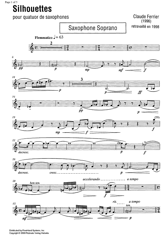 Silhouettes - B-flat Soprano Saxophone