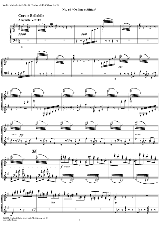 Macbeth, Act 3, No. 16, Choir. "Ondine e Silfidi"