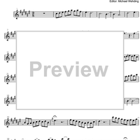 Three Part Sinfonia No. 6 BWV 792 E Major - B-flat Clarinet 1