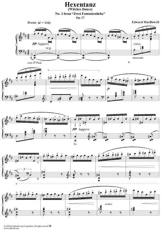 Zwei Fantasiestücke, Op. 17: No. 2 - Hexentanz