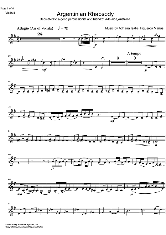 Argentinian Rhapsody - Violin 2