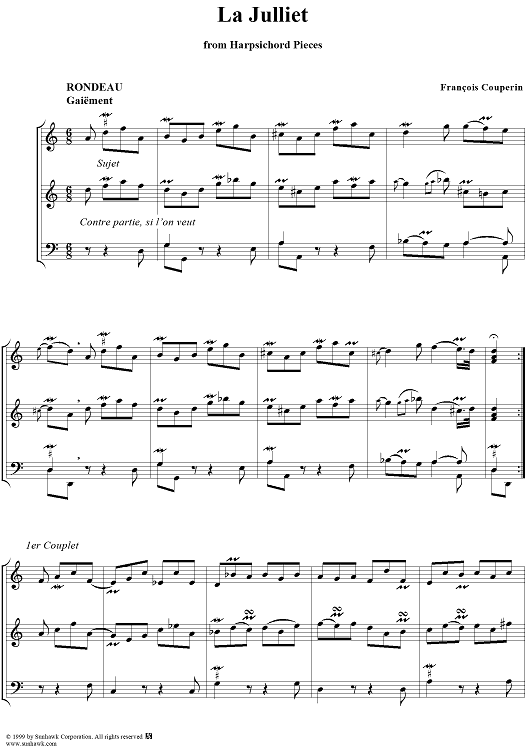 Harpsichord Pieces, Book 3, Suite 14, No. 5: La Julliet