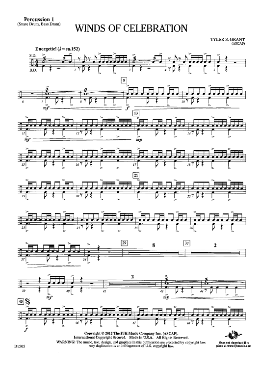 Winds of Celebration - Percussion 1