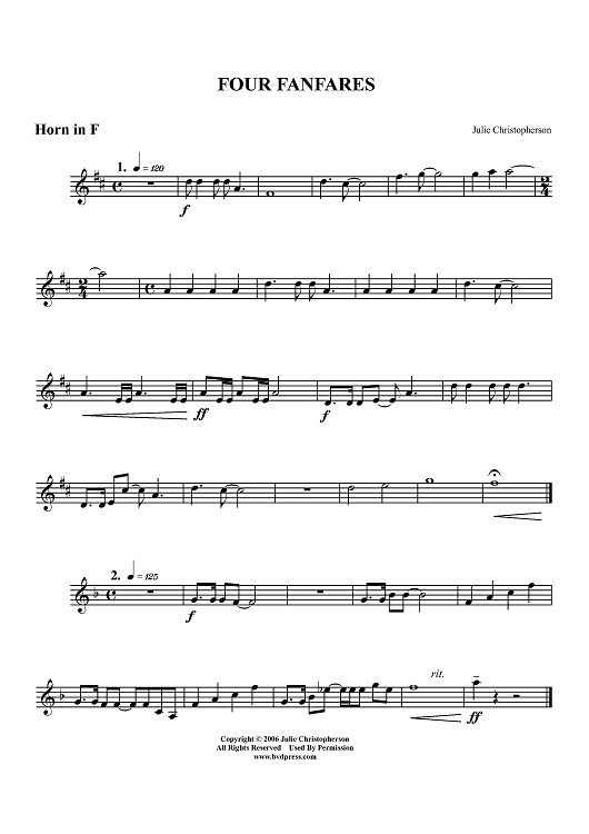 Four Fanfares - Horn in F