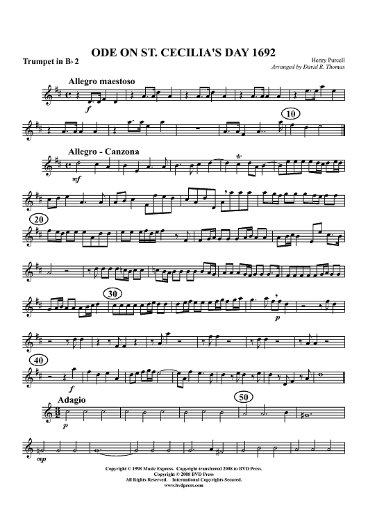 Ode on St. Cecilia's Day - Trumpet 2