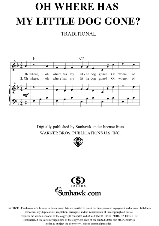 Oh Where Has My Little Dog Gone?