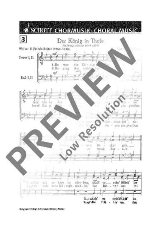 Der König in Thule - Choral Score
