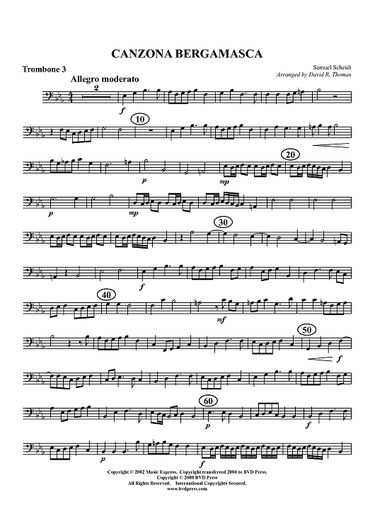 Canzona Bergamasca - Trombone 3