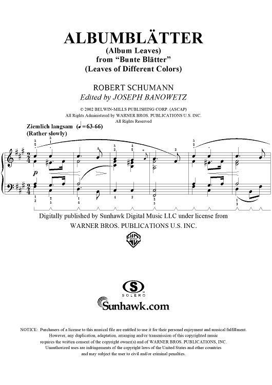 Albumblätter, Op. 99, No. 4