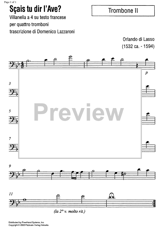 Sçais tu dir l'Ave? - Trombone 2