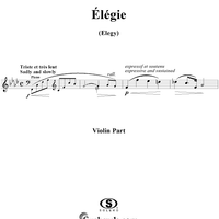 Elégie: "O doux printemps d'autrefois", No. 1 from "Mélodies", Vol. I - Violin