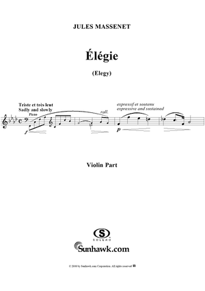 Elégie: "O doux printemps d'autrefois", No. 1 from "Mélodies", Vol. I - Violin