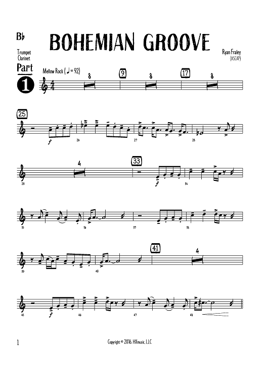 Bohemian Groove - Bb Instruments Part 1