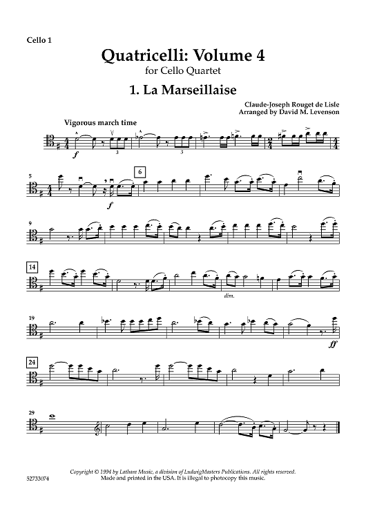 Quatricelli: Volume IV - Cello 1