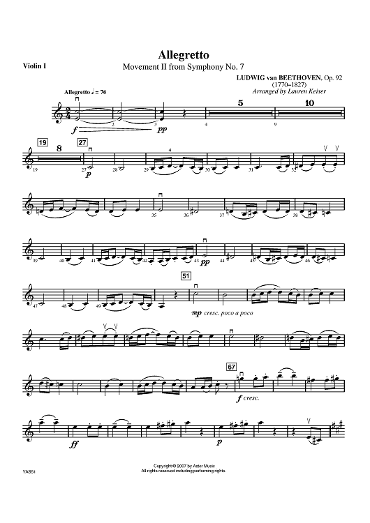 Allegretto - Violin 1