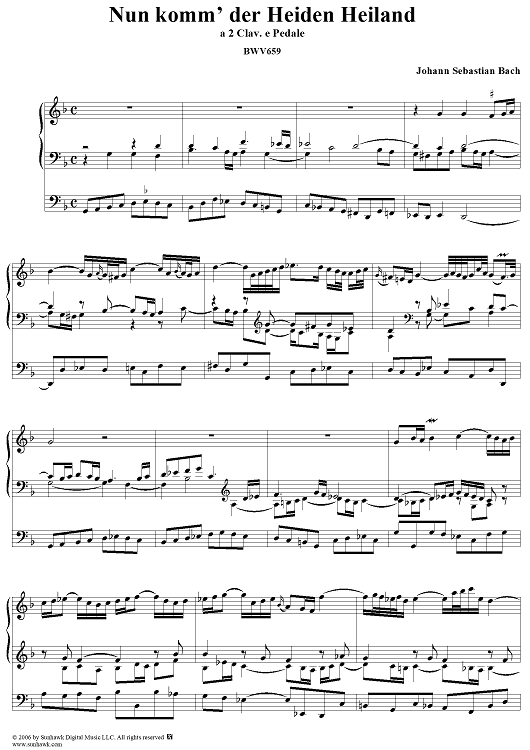 Nun komm' der Heiden Heiland, No. 9 from "18 Leipzig Chorale Preludes", BWV659