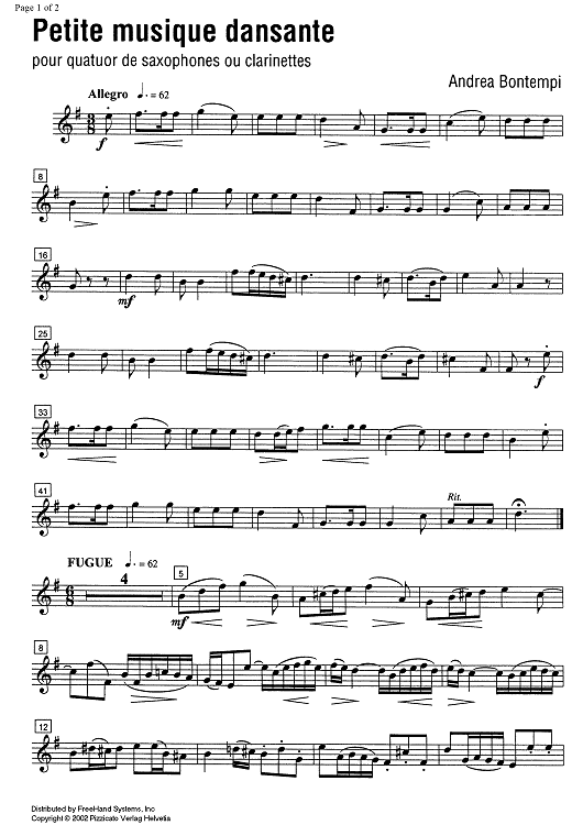 Petite musique dansante (Little dancing music) - Tenor Saxophone