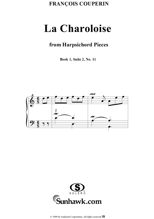 Harpsichord Pieces, Book 1, Suite 2, No.11:  La Charoloise