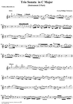 Trio Sonata in C Major - Violin 2 or Flute 2