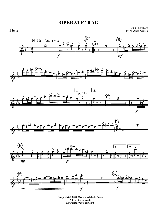 Operatic Rag - Flute