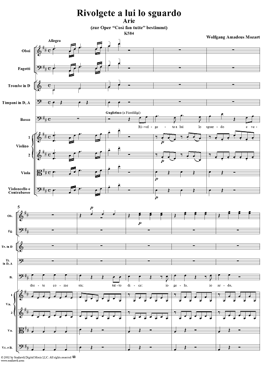 "Rivolgete a lui lo sguardo", aria, K584