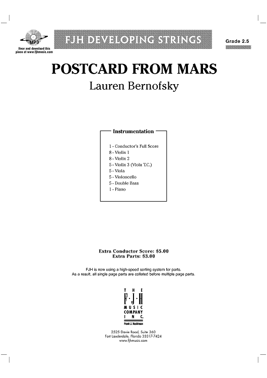 Postcard From Mars - Score