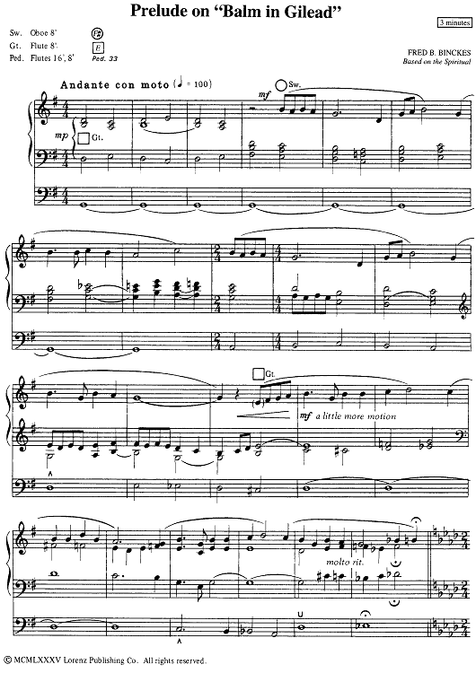 Prelude on "Balm In Gilead"