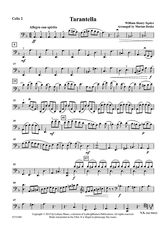 Tarantella, Op. 23 for Cello Duet - Cello 2