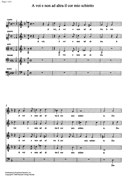 A voi non ad altra il cor mio schietto
