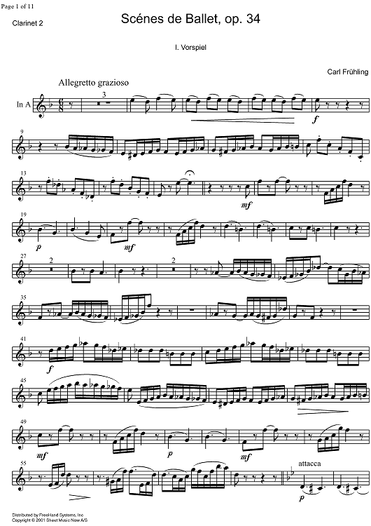Scènes de Ballet Op.34 - Clarinet 2