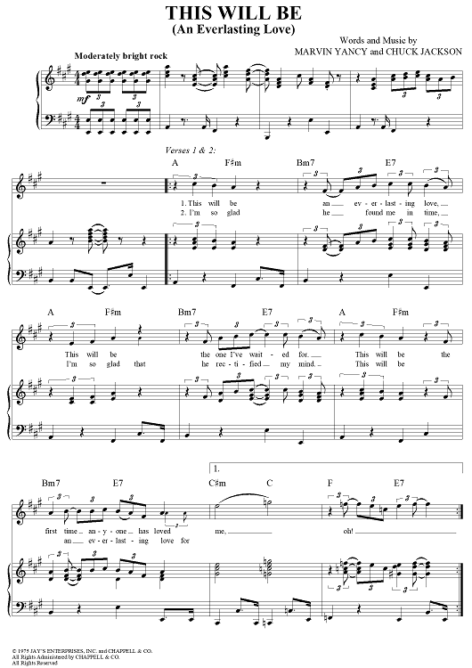 This Will Be (An Everlasting Love)