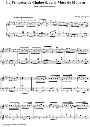Harpsichord Pieces, Book 3, Suite 15, No. 8: La Princesse de Chabevil, ou la Muse de Monaco